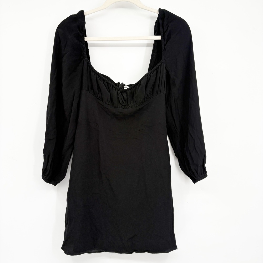 Aritzia Sunday Best Womens Black Delilah Romantic Cottagecore Mini Dress Size S - Picture 2 of 8